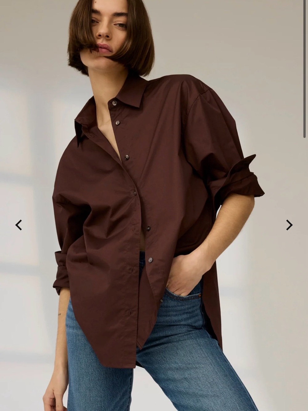 NWOT Sold Out NYC The Everything Shirt Button-down in chocolate brown Medium